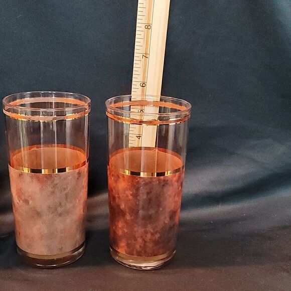 GOLD MCM VINTAGE Culver Whiskey Old Fashion Tortise Shell Glasses - Picture 6 of 9